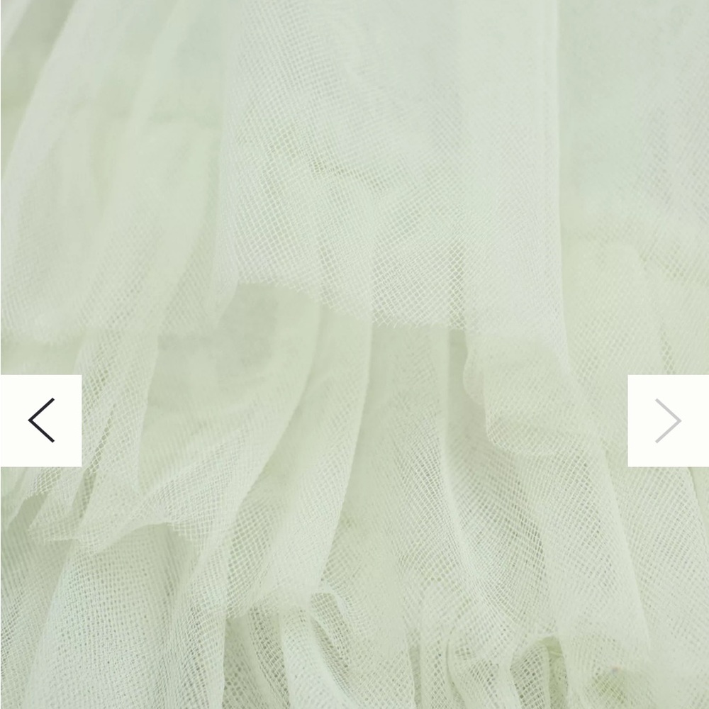 Anthropologie Mac Duggal Tiered Strapless Tulle A-Line High-Low Gown Sage - Picture 4 of 5